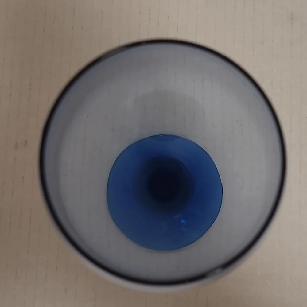 Set of 3 Vintage Blue Wine Glasses